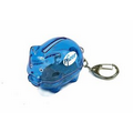 2"x1-1/4" Blue Piggy Bank Keychain